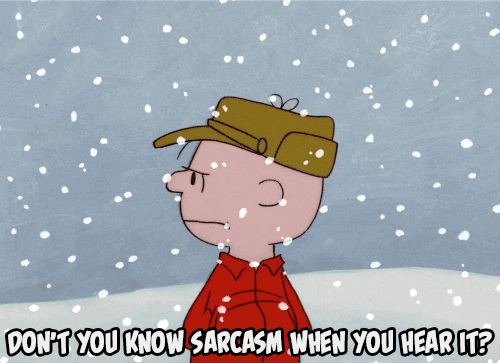 卡通人物 说话 严肃 下雪