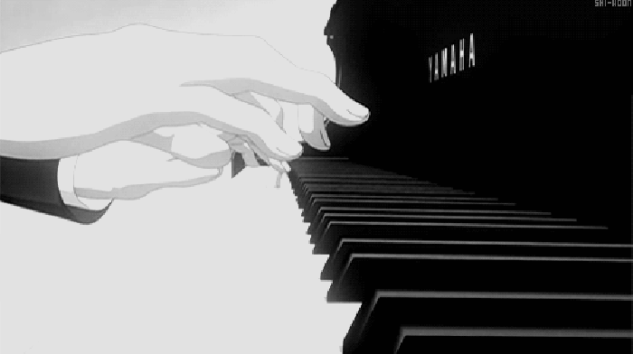 黑白gif二次元gif弹钢琴gif手指gif