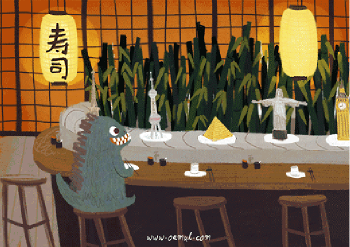 寿司 食物 开心 动画