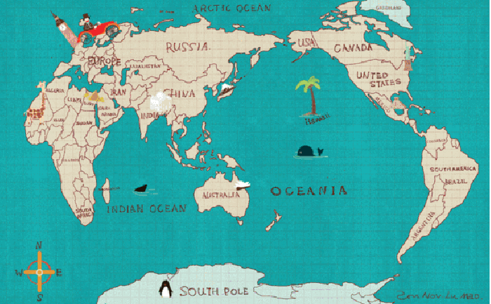 地图 飞船 气球 旅行