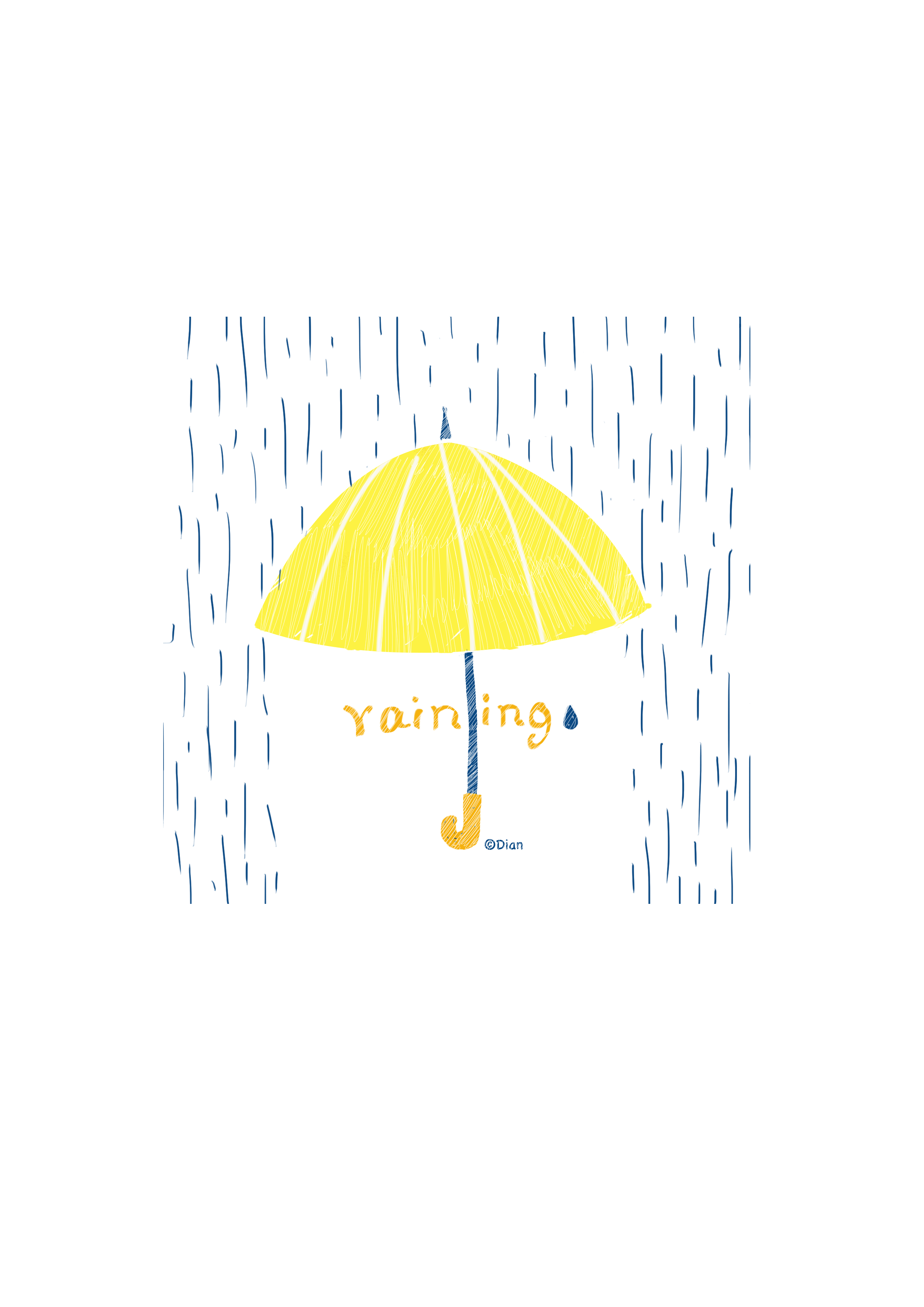 雨伞 黄色 创意 动漫