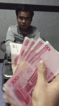 手铐 魔术 钞票 人民币 警察 大拇指