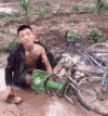 自行车 搞笑 泥浆 小泥人