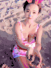 美女 沈超 养眼 沙滩
