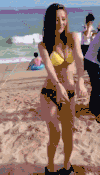美女 沙滩 性感 跳舞