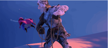 GIF动画 雪 冰雪奇缘 迪士尼 电影 华特迪士尼工作室 迪斯尼 迪士尼动画工作室 跳 迪士尼冰雪奇缘 安娜 克里斯托夫 惊讶 克里斯托夫 山。