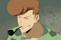 动漫 男子 吸烟 搞笑