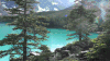 湖水 树木 山坡 风景