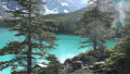 湖水 树木 山坡 风景