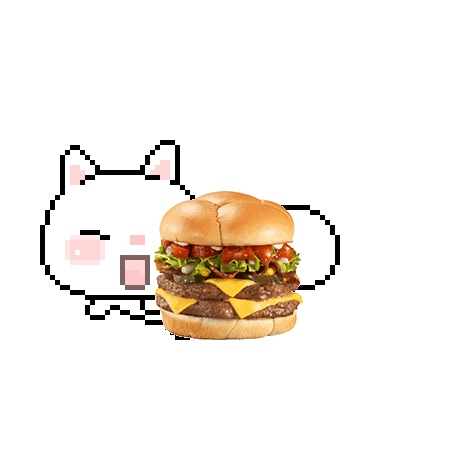 芝士汉堡 喵星人 萌 美食 食物 cheeseburger food