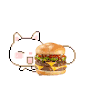 芝士汉堡 喵星人 萌 美食 食物 cheeseburger food