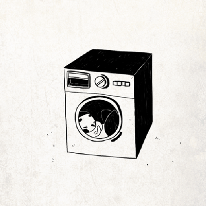 洗衣机 运行 旋转 黑色