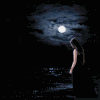 月亮 海边 美女 月光