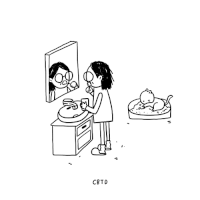 女人 孩子 生活 刷牙
