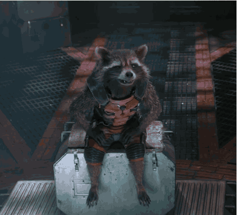 浣熊 raccoon 卡通 铠甲 大笑