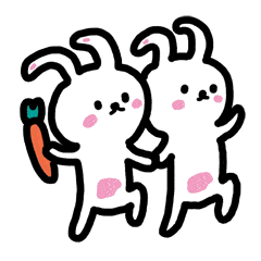 两只兔子 胡萝卜 跳舞 长耳朵