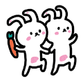 两只兔子 胡萝卜 跳舞 长耳朵