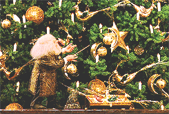 圣诞 圣诞树 装扮 老头