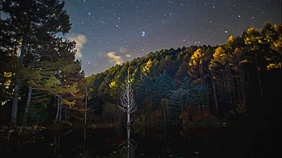 湖 夜空 美景 自然 流星