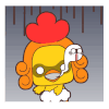 卡通 张嘴 公鸡 红色