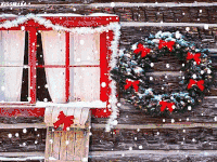 白色圣诞节 下雪 红色 庆祝 艺术美