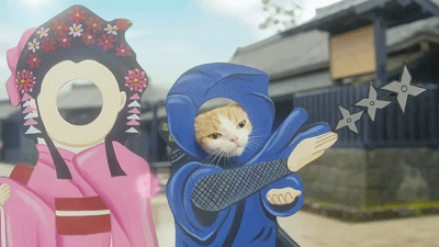 温泉猫 广告 日本 卡通