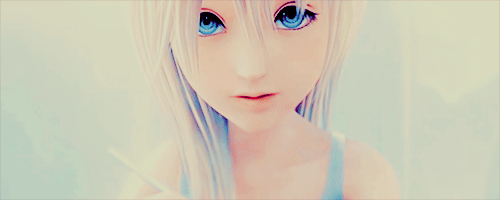 动漫 蓝色的眼睛 王国之心 敏 白色的头发 最喜欢的角色
