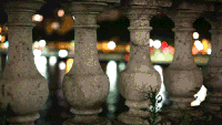 静美 灯光 水面 车灯
