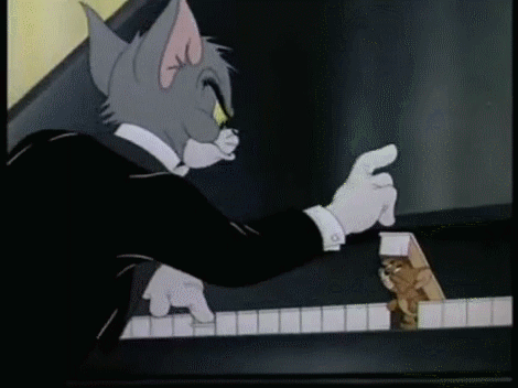 猫和老鼠 汤姆 杰瑞 弹钢琴 恶作剧 气愤 卡通 tom and jerry