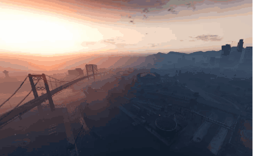 GTA5 GTAVtime&lapse 城市 桥梁 清晨 游戏 美国 风景