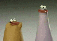 purple and brown 咀嚼 开心 回头