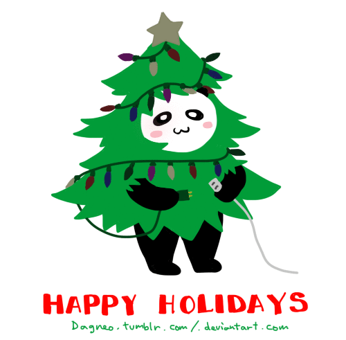 圣诞树 熊猫 插电 亮灯