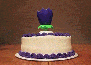 蛋糕 旋转 生日快乐 荷花蜡烛