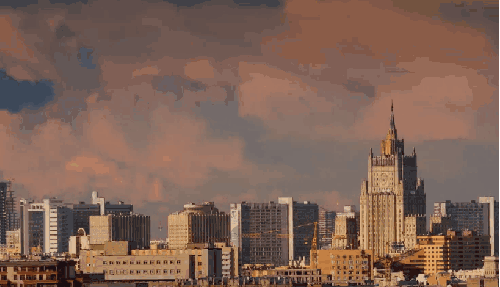 Moscow2011 云 俄罗斯 城市 夕阳 延时摄影 建筑 粉色 莫斯科