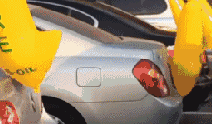 小汽车 气球 黄色 玻璃