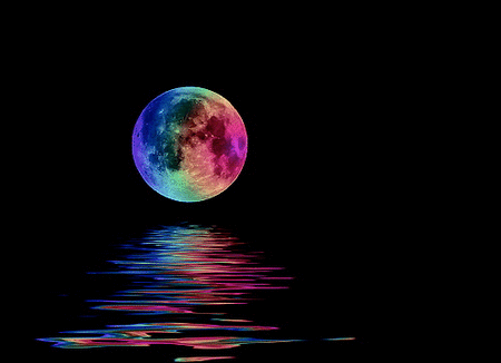月亮 moon 水面 渐变