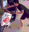 摩托车 搞笑 掉下去 河水
