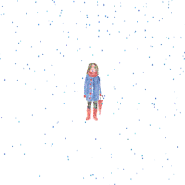 下雪天 打伞 卡通 手绘
