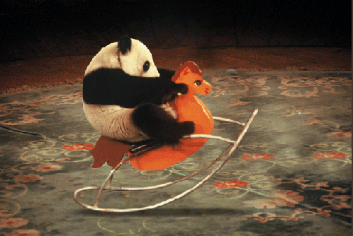 大熊猫 摇椅 木马 开心