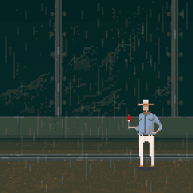 像素 pixel 下雨 恐龙