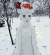 雪人 美女 戴花 大师无处不在