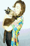 美女 亲吻 猫咪 搞笑