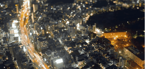 城市 夜晚 日本 灯光 移轴摄影 车流 迷你东京