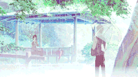 动漫 下雨 男孩 撑伞