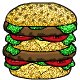 芝士汉堡 动画 美食 食物 多层汉堡 cheeseburger food
