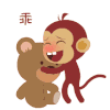 小熊 猴子 尾巴 牙齿