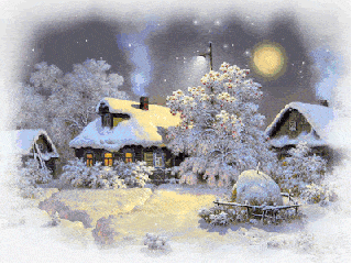 下雪 刮风 房子 童话