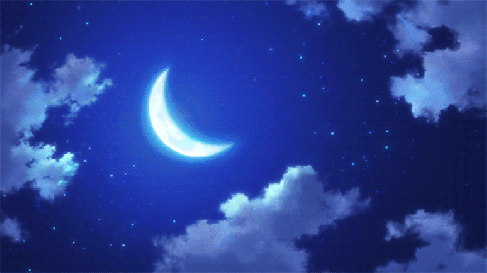 夜空 月亮 星星 云彩