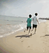 tfboys 偶像手记 凯源 正太 小鲜肉 海边 奔跑 明星爱豆