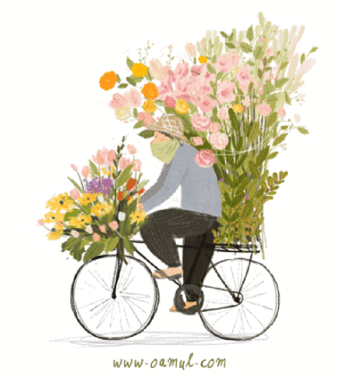 单车 鲜花 送花 骑车